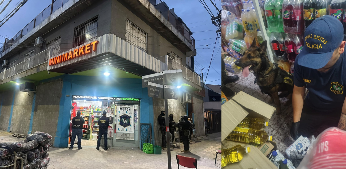 Procedimiento antidrogas en un supermercado de Morón