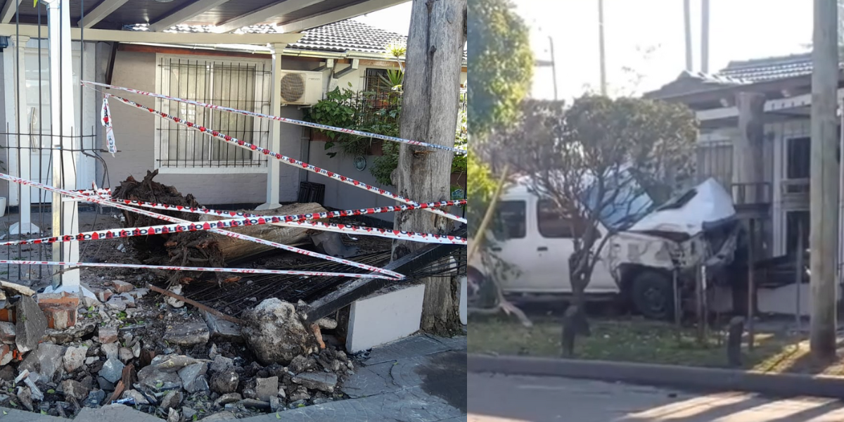 Ituzaingó: una joven destrozó el frente de una vivienda con su camioneta