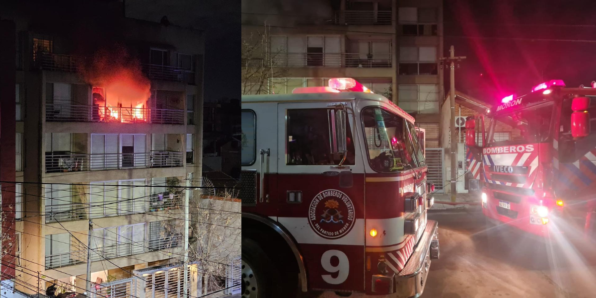 Brutal incendio destruye un departamento en Castelar