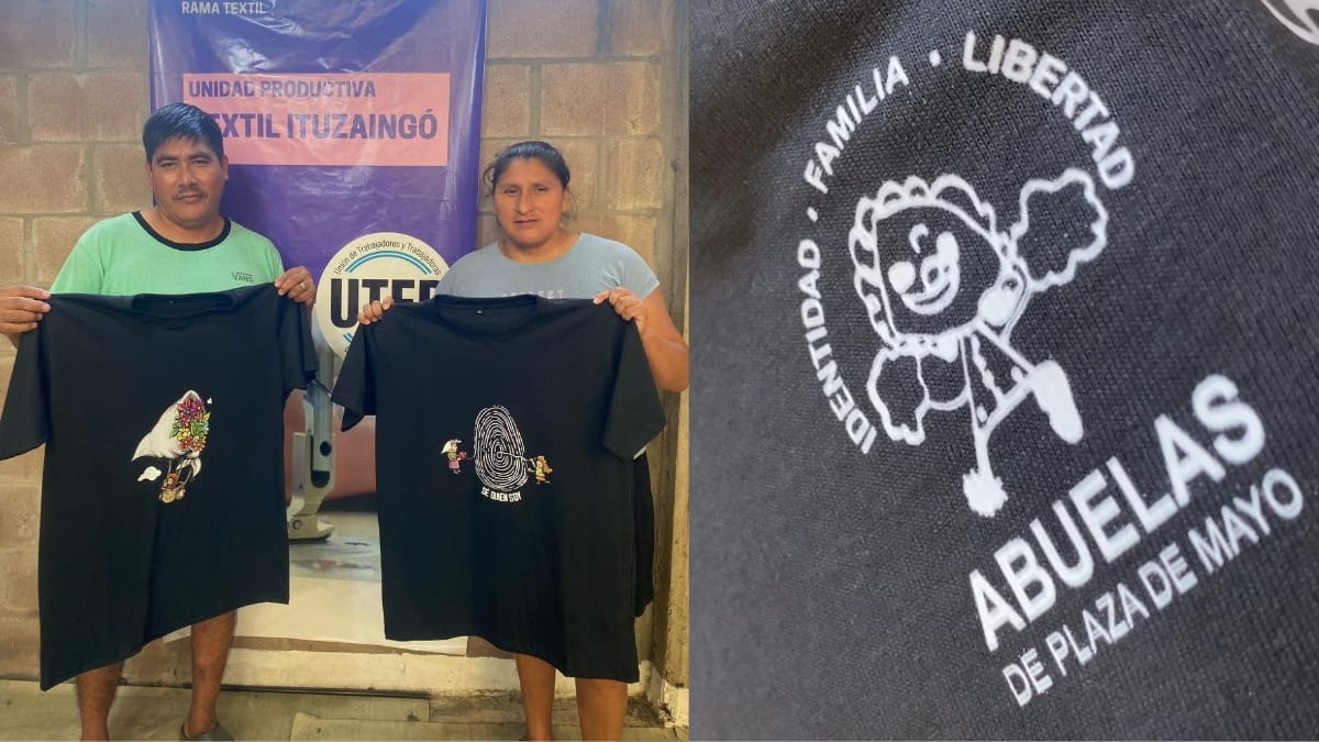 Ituzaingó: cooperativa textil se sumó a una iniciativa para colaborar con Abuelas de Plaza de Mayo