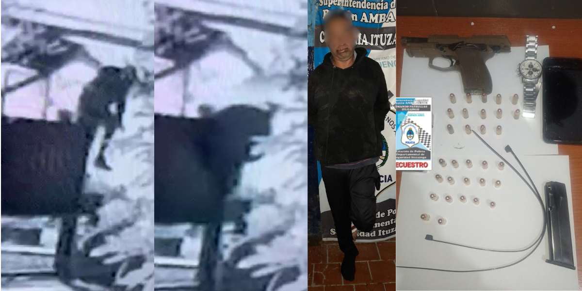 Entradera en Ituzaingó: quedó atrapado en la reja y lo detuvieron
