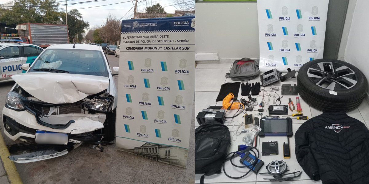 Castelar: persecución a los tiros terminó con un brutal choque