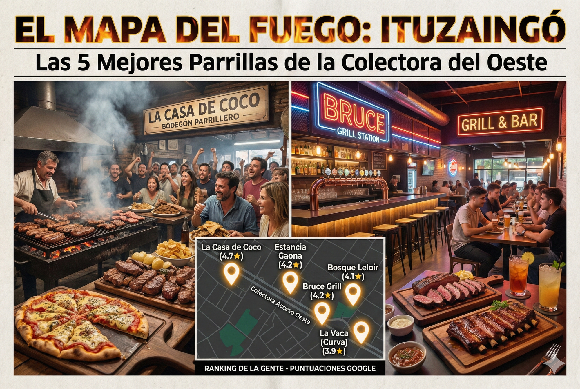 La Ruta del Asado: Las 5 mejores parrillas de Ituzaingó segun la gente