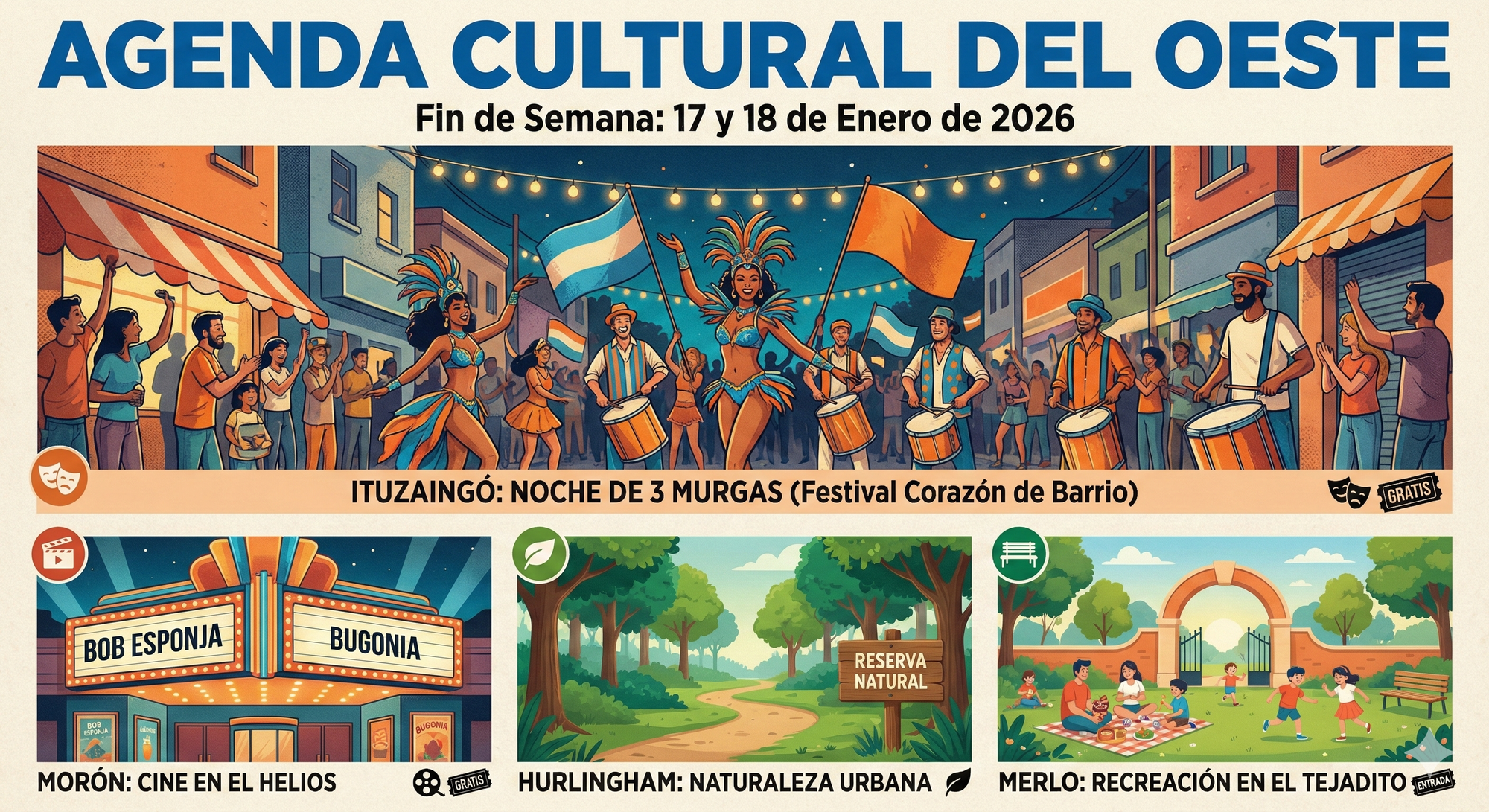 La Agenda cultural del Oeste con el Canaval como favorito