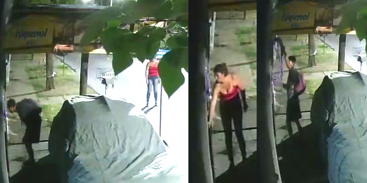 Ituzaingó: una pareja quedó filmada robando la manguera de una pileta en San Alberto