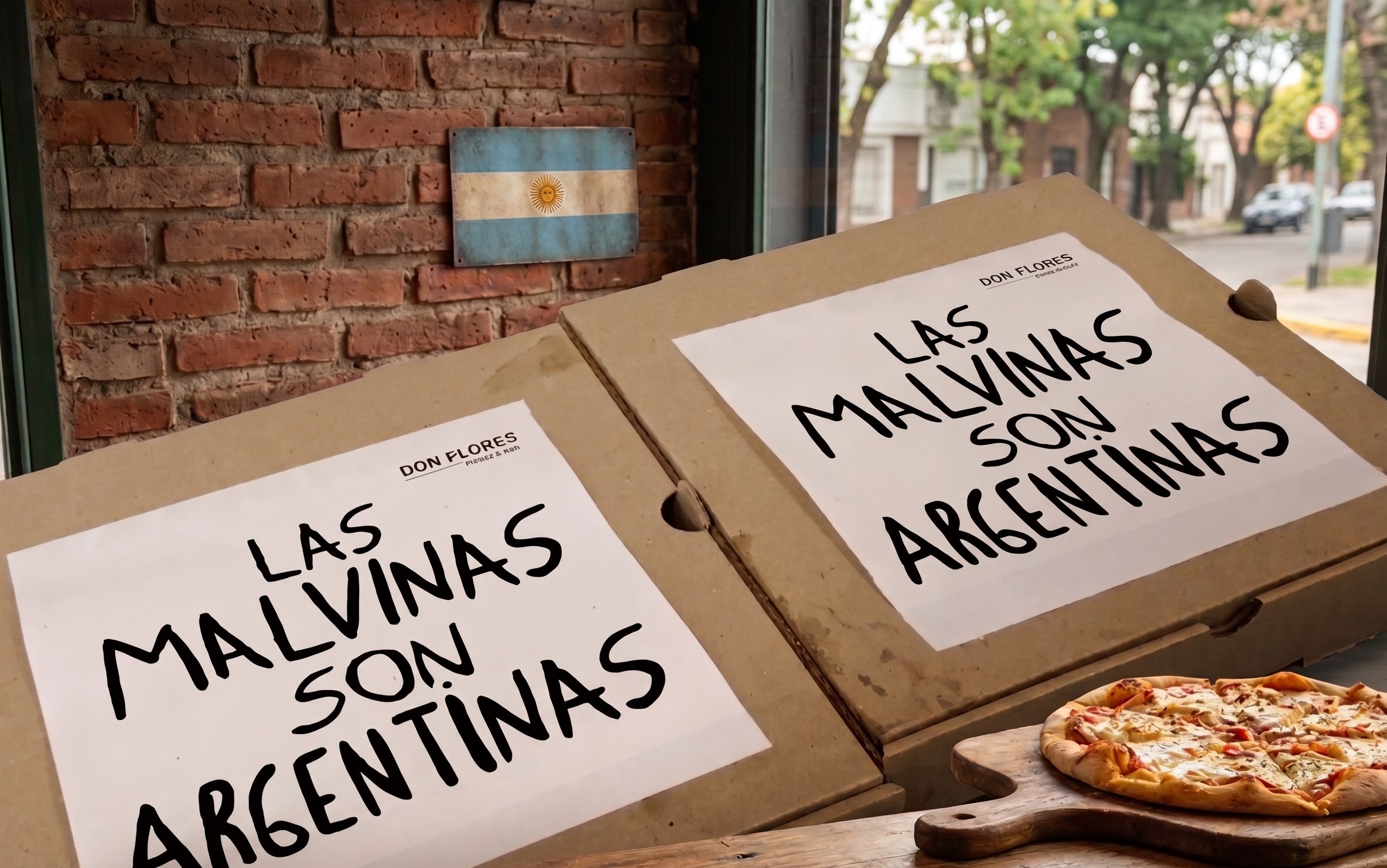 Una pizzería de Ituzaingó decidió homenajear a la Selección Argentina y a las Islas Malvinas