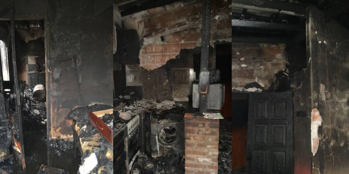 Devastador incendio en Castelar dejó a tres familias en la calle y a un hombre en estado grave