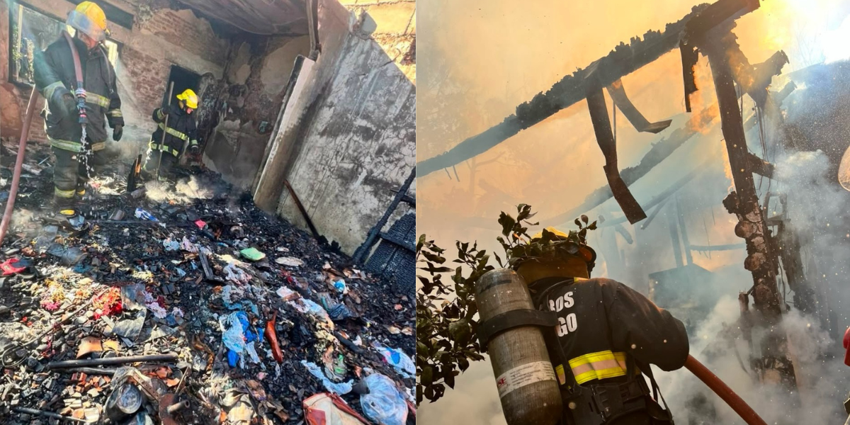 Voraz incendio en Ituzaingó: una casilla quedó reducida a escombros
