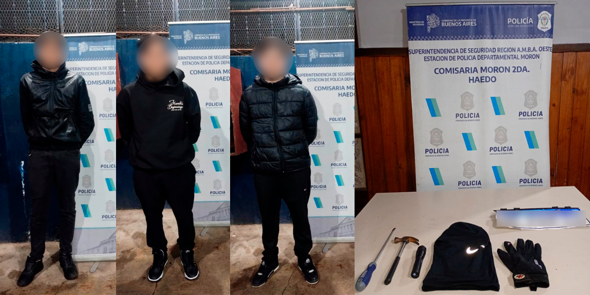 Alerta en Haedo: cae una banda de Mataderos equipada para hacer "entraderas" en viviendas