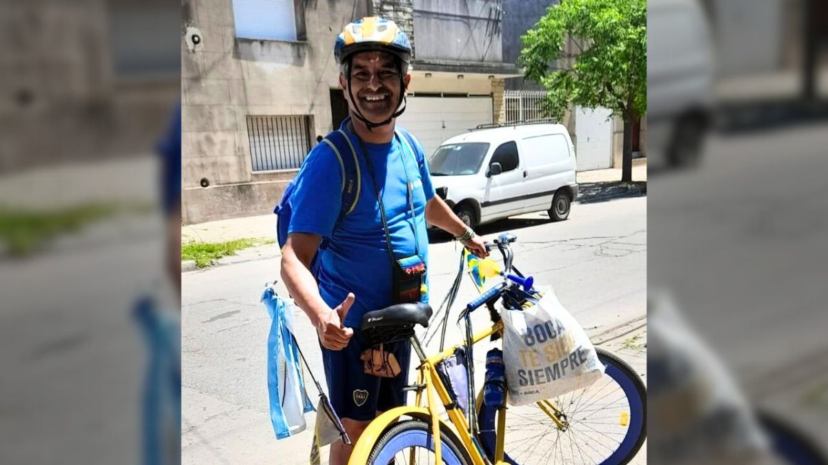 Radio Kamikaze charló con el hincha de Boca Jrs que viaja a Brasil en bicicleta