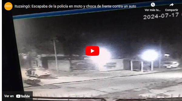 Ituzaingó: Escapaba de la policía en moto y choca de frente contra un auto
