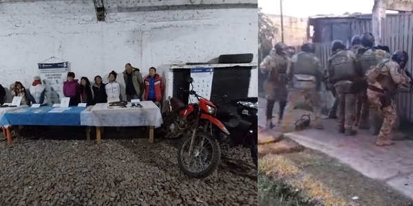 Ocho detenidos por narcotráfico en Merlo: cayeron con armas y motos robadas