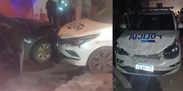 Ituzaingó: una persecución terminó con  2 patrulleros chocados y el conductor detenido