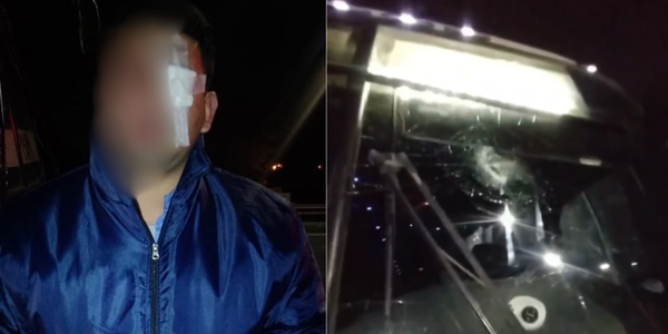 Ataque a un colectivo de la línea 57: hirieron al chofer con un piedrazo