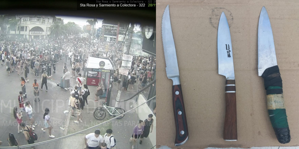 Secuestraron seis cuchillos y alcohol durante el "Banderazo" de egresados en Santa Rosa