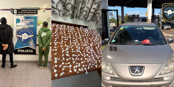 Ituzaingó: cayeron en un control por falta de VTV con casi un kilo de cocaína oculto en un mantel