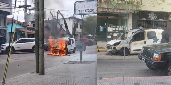 San Antonio de Padua: se incendió una camioneta en pleno centro