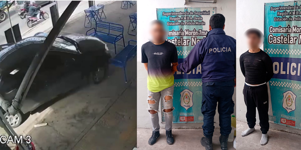 Locura en Morón: chocaron contra una heladería mientras huían de la policía y cayeron dos ladrones
