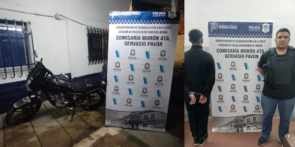 Castelar: detienen a un joven que arrastraba una moto robada