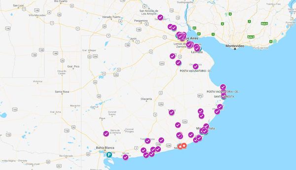 Crearon un mapa con los lugares de testeo y vacunación en la Costa Atlántica