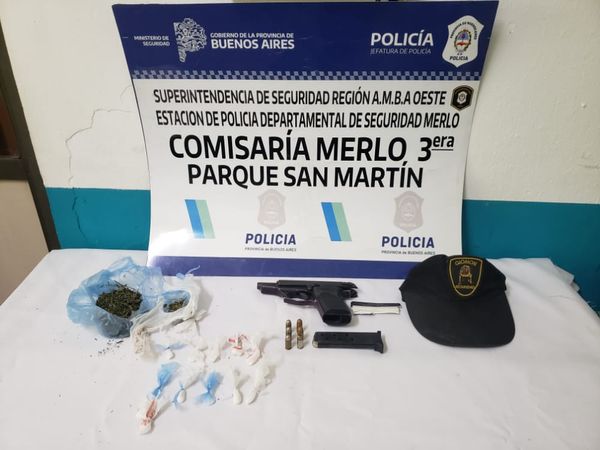 Merlo: detienen a un hombre por narcomenudeo y con una arma de fuego robada