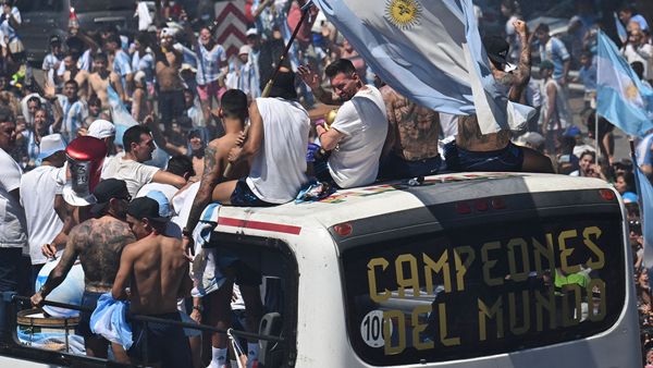 La Selección festejó el título mundial en helicóptero en medio de una jornada histórica