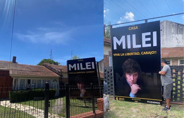 Javier Milei abrió su primer local partidario en el centro de Ituzaingó