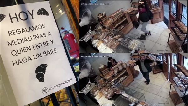 Medialunas gratis para quienes entren bailando: la divertida idea de una panadería de Ituzaingó que se volvió viral en las redes