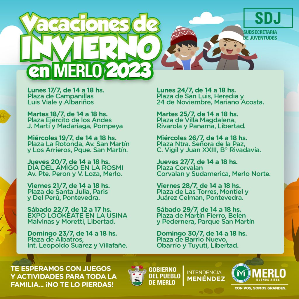 Con “Expo Dino” incluida, Merlo ofrece diversas actividades gratuitas para las vacaciones de invierno